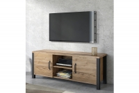 Komplet nábytku do obývačky Olin Appenzeller Fichte - Čierny mat TV s otvorenou policou 