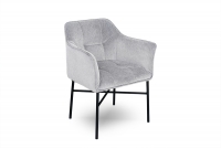 Židle čalouněná loft s podrúčkami Valencia Pik - světlý šedý