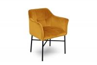Židle čalouněná loft s loketními opěrkami Valencia Pik - žlutá