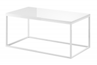 Konferenční stolek Helio 99 Bílý - bílé sklo 