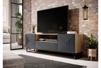 TV skrinka Asha 167 cm s kovovými nohami - artisan/rivier stone mat